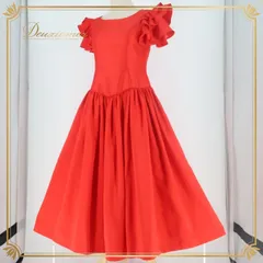 フラダンス 衣装 ワンピース ドレス ブルーヘブンカンパニー レッド系 BLUE HEAVEN COMPANY ワンカラー 無地 シンプル フリル かわいい 鮮やか 華やか 明るい 赤 ハワイアン アロハ フラ ダンス レッスン パフォーマンス用 おしゃれ