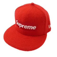 Supreme シュプリーム 24AW × New Era 7 1/2 ニューエラ Brushed Wool Box Logo Cap ブラッシュドウール ボックスロゴ キャップ レッド系 7 1/2【中古】