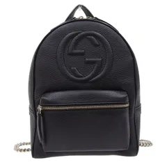グッチ GUCCI ソーホー インターロッキングG バックパック リュックサック レザー ブラック 536192 中古 新入荷 GU0668