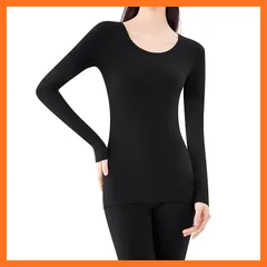 【新品】 [THREEGUN] あったかインナー レディース 綿 インナーシャツ 長袖インナー 肌着 アンダーシャツ インナー ネックひろめ 長袖シャツ 綿混 薄手 秋 冬(日本サイズL) 0