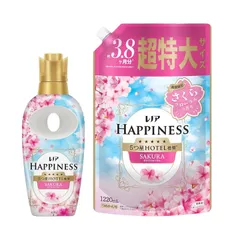 本州四国送料無料【限定版】レノアハピネス 5つ星HOTEL推奨 柔軟剤 さくらフローラルの香り 詰め替え 1220mL 本体 425ml セット