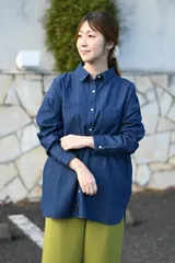 【＆H アンドエイチ】デニムシャツ | レディース カジュアル 春 トップス 長袖 チュニック ＆H