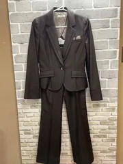 A【A22-88】◇ P.S.FA  ジャケット9ARサイズ　パンツ61-89サイズ　セットアップスーツパンツ　ブラウンカラー