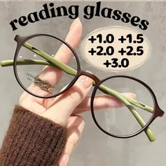 +1.0+1.5 +2.0+2.5+3.0 メンズレディース 老眼鏡 丸眼鏡メガネ  ブルーライト シニア リーディンググラス ブラウ レトロ おしゃれ ブラウン 抹茶 茶色 男性女性 丸い 丸型 伊達 軽量 ラウンド ボストン 405060代 小顔効果 安い