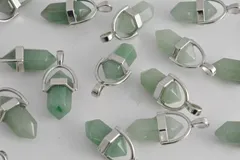 ビーズクラブ グリーンアベンチュリン ペンダントトップ小 銀 金具付 20mm 1個 パワーストーン  天然石