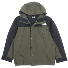 美品▼THE NORTH FACE ザ・ノースフェイス NP62236 Mountain Light Jacket GORE-TEX ゴアテックス ロゴ刺繍 フーデッド ダブルジップアップ マウンテンパーカー カーキ ブラック M 正規品 メンズ