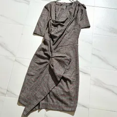 希少✨️イザベルマラン ISABEL MARANT 変形ドレープワンピース チェック柄 36 半袖  バックジップ ストレッチ 伸縮性のサムネイル