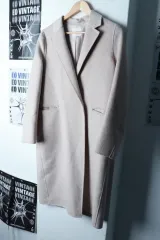 W(S-M) リスト コートジャケット シングル アイボリー ウール-16C99