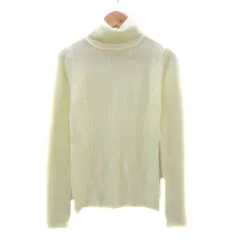 エムズエキサイト EMSEXCITE リブニット カットソー 長袖 タートルネック L アイボリー /YK38