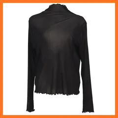 【新品】 [神戸レタス] シアー レースインナー トップス レディース オケージョン レイヤード 重ね着 モックネック 長袖 大人 きれいめ デイリー おでかけ メロウ レース 透け感 [C6433] 0