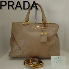 AQH05 プラダ ヴィッテロメタル 2WAYバッグ トートバッグ ストラップ付き ゴールド金具 ギャランティカード付き