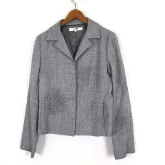23区 オンワード樫山 ジャケット テーラード ラメ シルク ウール 比翼ボタン 長袖 L 40 グレー