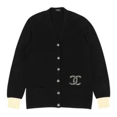 シャネル ココマーク ビジュー カーディガン レディース ブラック CHANEL【中古】 【アパレル・小物】