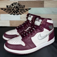 NIKE AIR JORDAN 1 RETRO HIGH OG ナイキ エア ジョーダン 1 レトロ ハイカット オリジナル ホワイト パープル ボルドー シルバー 26.5cm U11065 555088-611