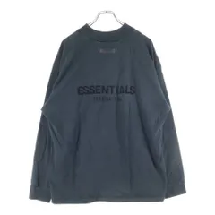 FEAR OF GOD ESSENTIALS (フィアオブゴッド エッセンシャルズ) L/S T-SHIRT 両面フェルトロゴ 長袖Tシャツ クルーネックカットソー チャコール