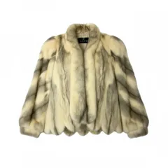 44a15 LANVIN ランバン SAGA MINK サガミンク 銀サガ クロスミンクコート ボリュームスリーブ サイズ11 最高級本毛皮 Cross Mink Fur Coatt18rのサムネイル