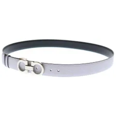 FERRAGAMO (フェラガモ) ガンチーニ リバーシブルレザーベルト ブラック×パープル