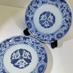 中国清時代 新渡青花中皿2枚 直径17.3㎝ 東Y8-0522⑦ - メルカリ