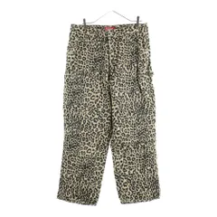 Supreme モールスキン ダブルニー レオパード ペインターパンツ L supremモールスキン ダブルニー レオパード ペインターパンツ 32