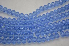 ビーズクラブ ガラスビーズ ボタンカット No.23 6mm クリアブルー 連売り ビーズパーツ ネックレス ブレスレット