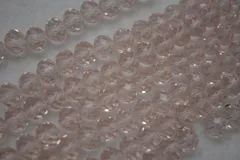 ビーズクラブ ガラスビーズ ボタンカット No.22 クリアピンク 8mm 連売り ビーズパーツ ネックレス ブレスレット
