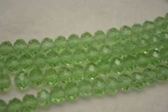 ビーズクラブ ガラスビーズ ボタンカット No.26 クリアグリーン 8mm 連売り ビーズパーツ ネックレス ブレスレット