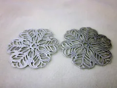 透かしパーツ 台座 花びら 6枚 大 銀 29ｍｍ 10枚 レジン ネックレス メタルパーツ ビーズクラブ