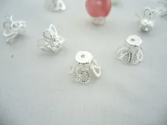 ビーズクラブ 座金 ビーズキャップ カップ シルバー 50個 10mm 銀 天然石 パーツ ピアス ネックレス ブレスレット ハンドメイドパーツ