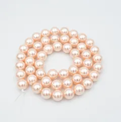 一連 約40cm シェルパール ピンク ラウンド 8mm 連売り シェル パール 貝 パワーストーン ブレスレット 天然石 ビーズクラブ…