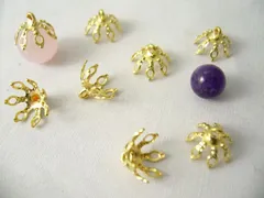 ビーズクラブ 座金 ビーズキャップ 横穴 金 ゴールド 20個 10mm 天然石 パーツ ピアス ネックレス ブレスレット ハンドメイドパーツ