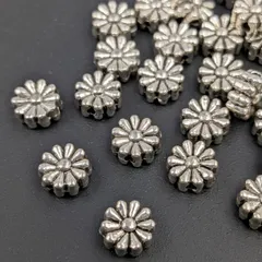 ビーズクラブ ロンデル メタルビーズ 菊 シルバー 50個 6mm ブレスレット ネックレス 金具 金属ビーズ パーツ
