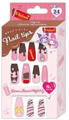 サンリオ ロッテ ガーナ ネイル マイメロディ& クロミ ネイルチップ ロング 粘着シール 24枚入り