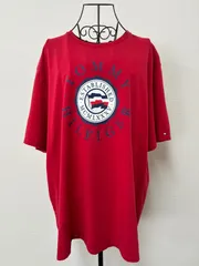 【TOMMY HILFIGER】トミーヒルフィガー プリント 半袖Tシャツ 2XL 赤