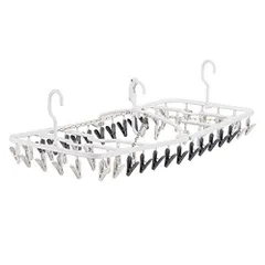 ダイヤ (Daiya) フランドリー FLaundry 洗濯ハンガー 傾き・回転を防ぐつけかえ干し分け角ハンガー 52ピンチ WT/GY 横80