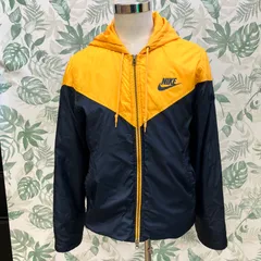 GR1323 ナイキ 中綿パーカー メンズ M イエロー×ネイビー