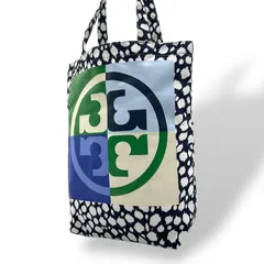 未使用級 美品 Tory Burch トリーバーチ トートバッグ キャンバス ロゴプリント ビッグロゴ ダブルTロゴ マルチカラー U8