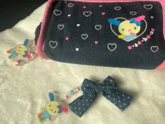 ウサハナ デニム 筆箱 ポーチ + キーホルダー セット まとめ