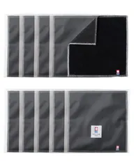 新品 [ aso ] 今治タオル 綿100% ハンドタオル リバーシブル コンパクト 日本製 メンズ 吸水 丈夫 ビジネスマン ハンカチ BIZハンカチ ビズハンカチ 20×20cm 個包装 10枚セット ブラック ss-bz327-h10-bl