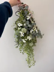 ハンドメイド フラワーウォールスワッグ／壁掛け装飾 ナチュラル系