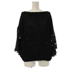 ダイアグラム グレースコンチネンタル Diagram GRACE CONTINENTAL 36 黒 ブラック ボートネック 透かし編み 七分袖 /JP