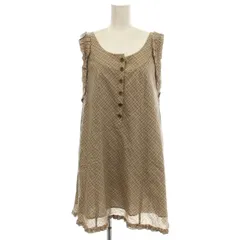 バーバリーブルーレーベル BURBERRY BLUE LABEL ノースリーブ ワンピース ミニ ノバチェック フリル 38 ベージュ E1J85-345-43 /☆G