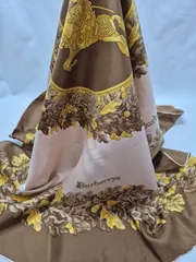 【used品】Burberrys レディーススカーフ シルク100% MADE IN ITALY