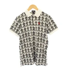 パーリーゲイツ PEARLY GATES ポロシャツ 半袖 総柄 5 紺 白 /KH