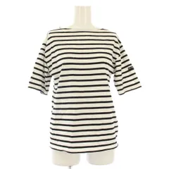 セントジェームス SAINT JAMES Tシャツ 半袖 ボートネック バイカラー ストレッチ ボーダー柄 36 白 ホワイト 黒 ブラック /BB