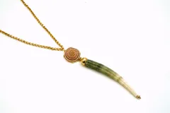 イヴ サンローラン ヴィンテージ 希少 ロング ネックレス 貝殻モチーフ アクセサリー 金 ゴールド Yves Saint Laurent 4593j