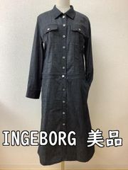 美品】インゲボルグ ピンクハウス デニムワンピース 半袖 マキシ丈
