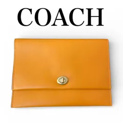【極美品】COACH コーチ レザーケース ノベルティ ターンロック オレンジ