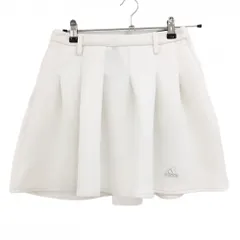 【美品】アディダス スカート 白 ダンボールニット ウエスト一部ゴム レディース L ゴルフウェア adidas