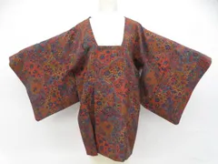 【一輝堂】道行コート 更紗 正絹 着物 美品 身丈約81.5cm 裄丈約63.5cm 26z01-27