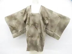 【一輝堂】道行コート 笹 地紋起こし加工着尺 暈し 正絹 着物 身丈約82cm 裄丈約63.5cm 26z01-30